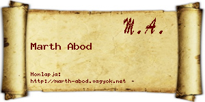 Marth Abod névjegykártya